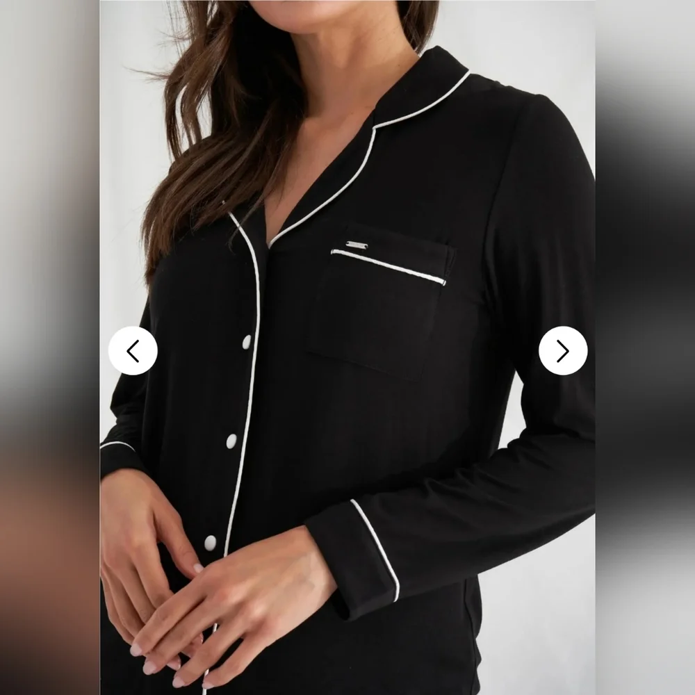 Pretty You London Sustainable Bamboo Pajama Set in Black Size US 4 & 6 NWT - Picture 3 of 15